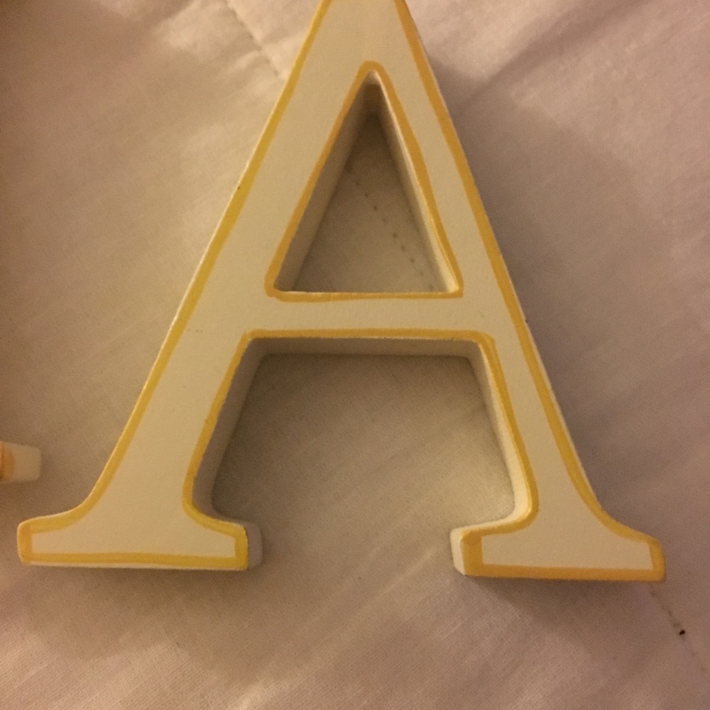 Wooden letters that spell Victoria